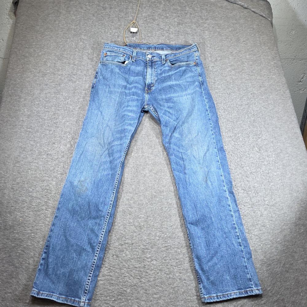 Levi 559 Relaxed Straight Jeans Mens 34x30 Blue Distressed Denim